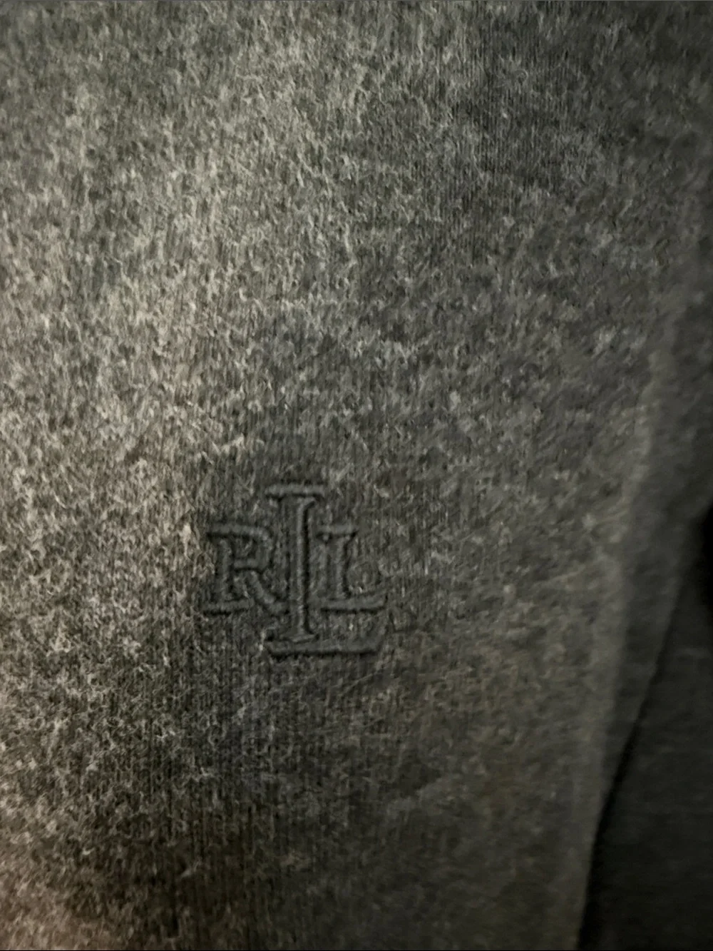 Lauren Ralph Lauren Charcoal Button-Up Funnel Neck Sweater